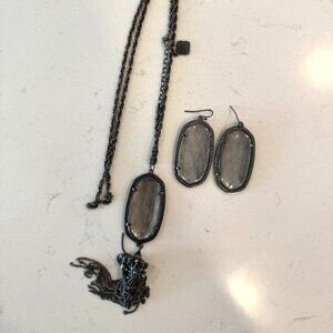 Kendra Scott Mirror Rock Gunmetal Set